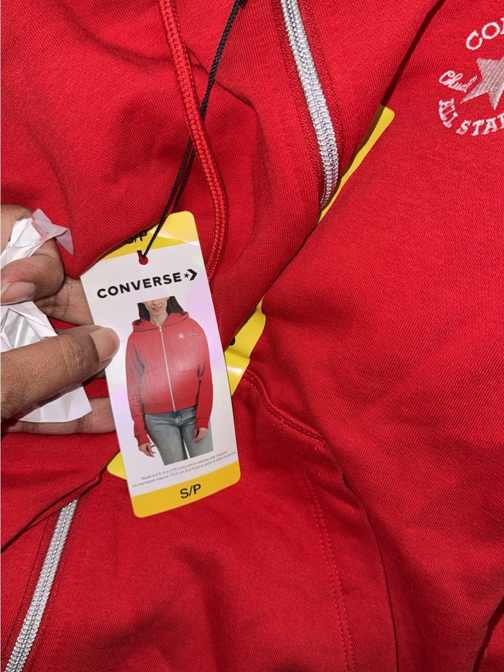 Converse Red Full-Zip Windbreaker Hoodie
